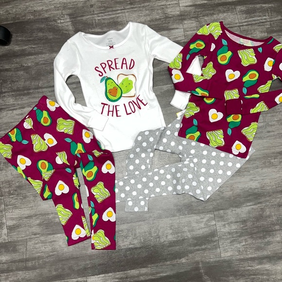 New Carters Spread the love 4pc pjs - Picture 12 of 14
